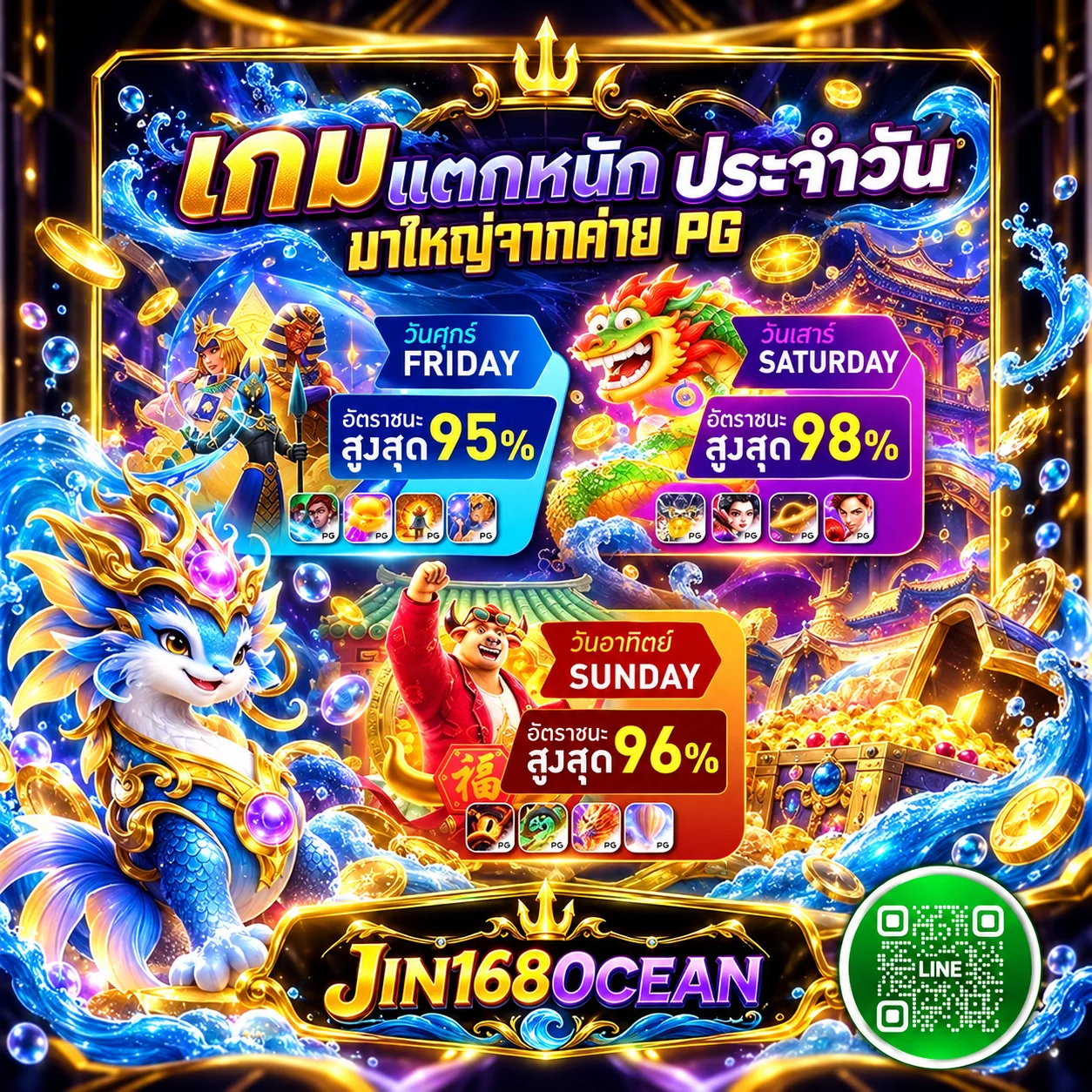 ตารางโปรโมชั่นรายวันของ jin168ocean